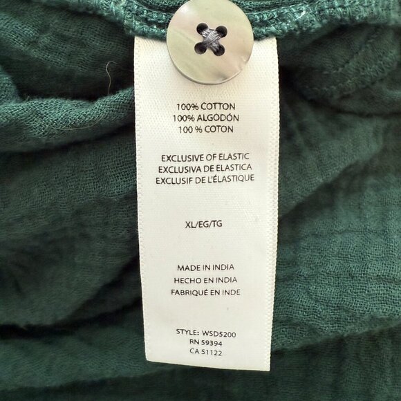 BeachLunchLounge Gauzy Smocked Cut Out Tiered Midi Dress Women's XL Green Flowy - Picture 16 of 16